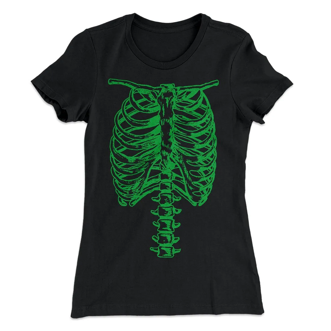 Green Spinal Skeleton Women's T-Shirt
