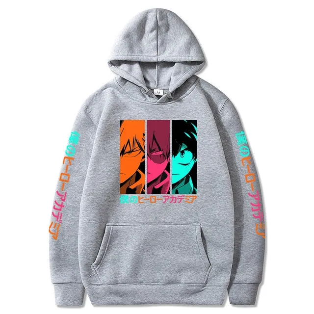 Harakuju My Hero Academia Printed Hooded Sweatshirt Casual Boku No Hero Academia Pullover Long Sleeve Hoodie