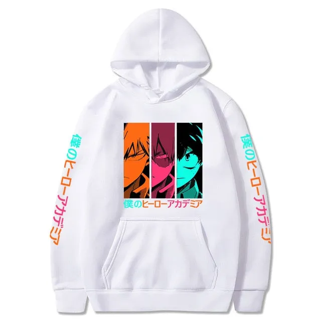 Harakuju My Hero Academia Printed Hooded Sweatshirt Casual Boku No Hero Academia Pullover Long Sleeve Hoodie