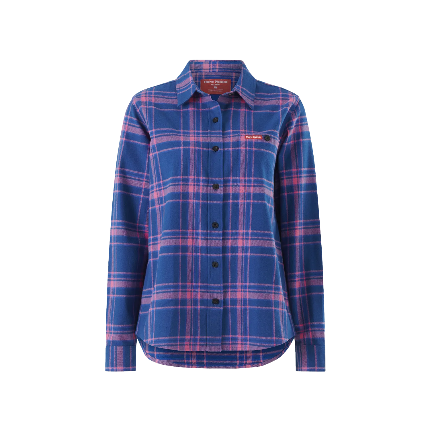 Hard Yakka Women's Check Flannie - Electric Blue