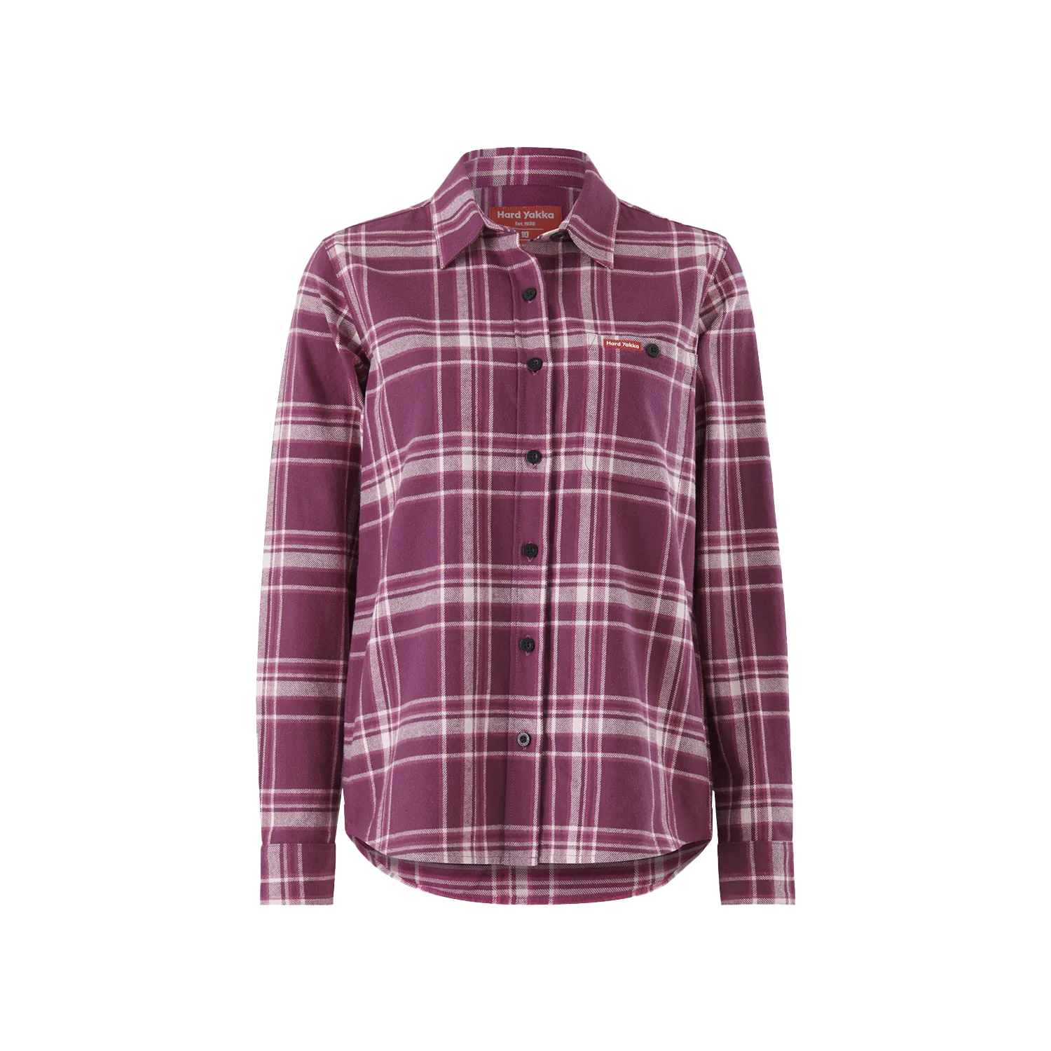 Hard Yakka Women's Check Flannie - Plum