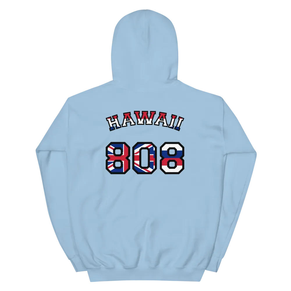 Hawaii 808 Sovereignty - Flag Jersey with Black Border (front/back) *ADULT  HOODIE*