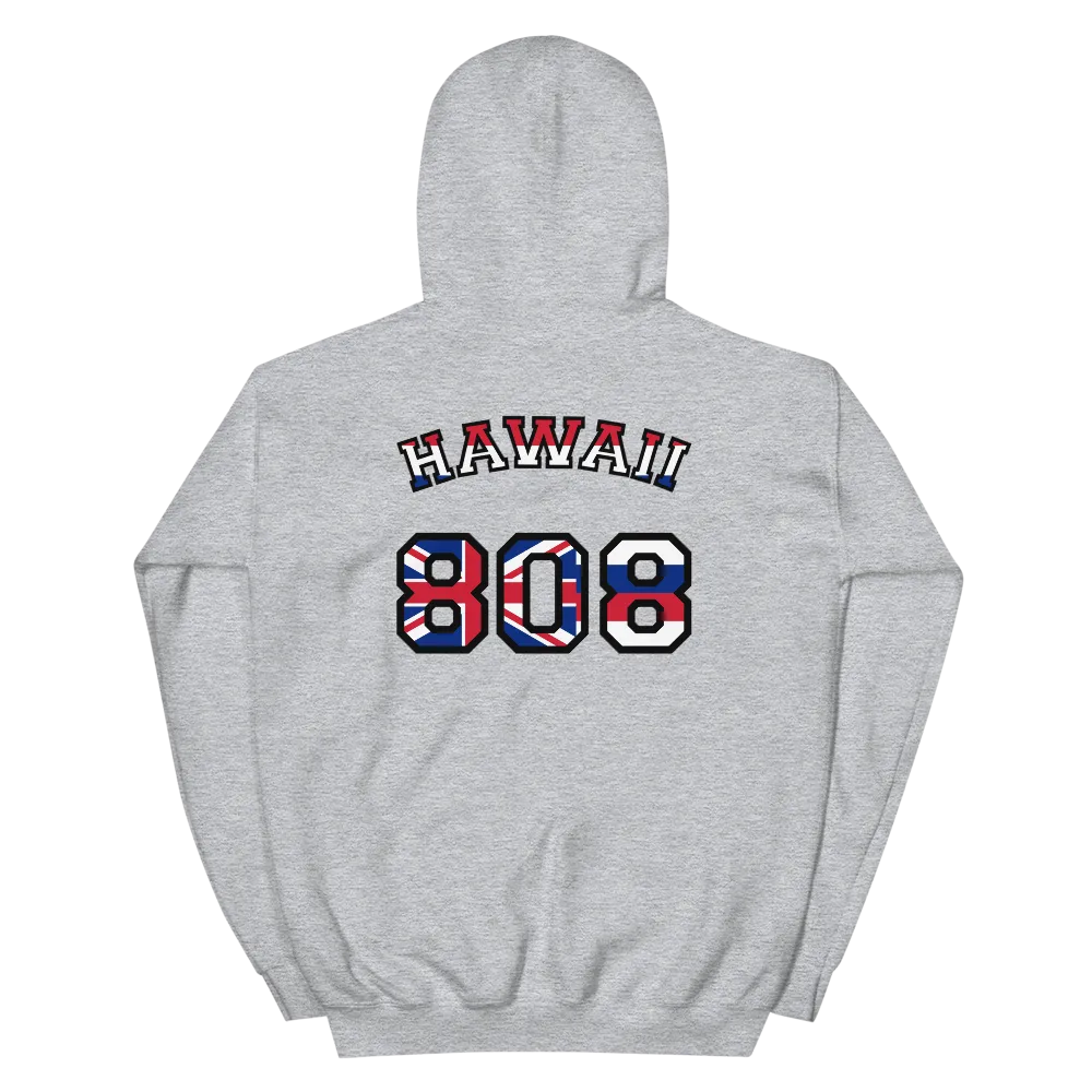 Hawaii 808 Sovereignty - Flag Jersey with Black Border (front/back) *ADULT  HOODIE*