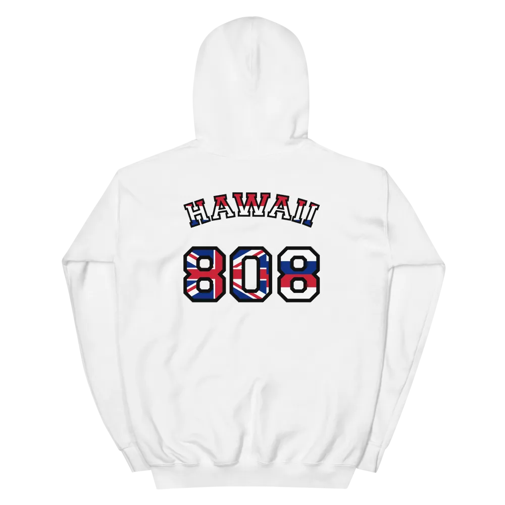 Hawaii 808 Sovereignty - Flag Jersey with Black Border (front/back) *ADULT  HOODIE*