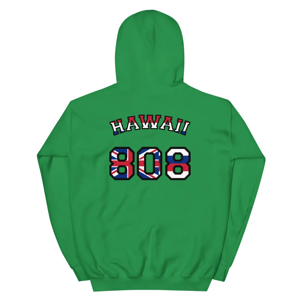 Hawaii 808 Sovereignty - Flag Jersey with Black Border (front/back) *ADULT  HOODIE*