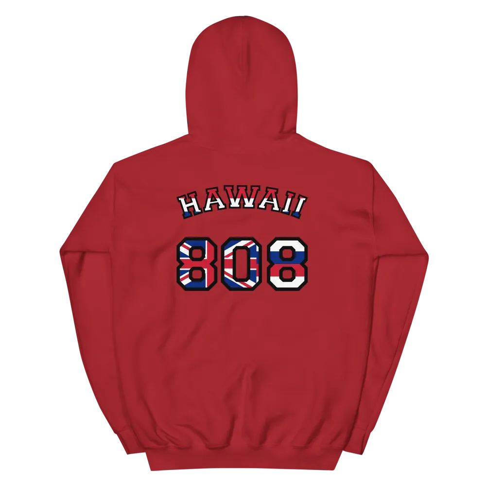 Hawaii 808 Sovereignty - Flag Jersey with Black Border (front/back) *ADULT  HOODIE*