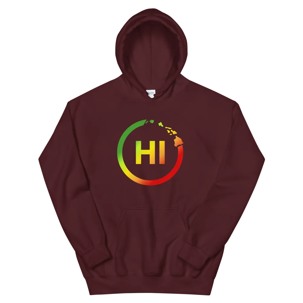 Hawaiian Islands Rings - HI - Kanaka Maoli color fade *ADULT HOODIE*