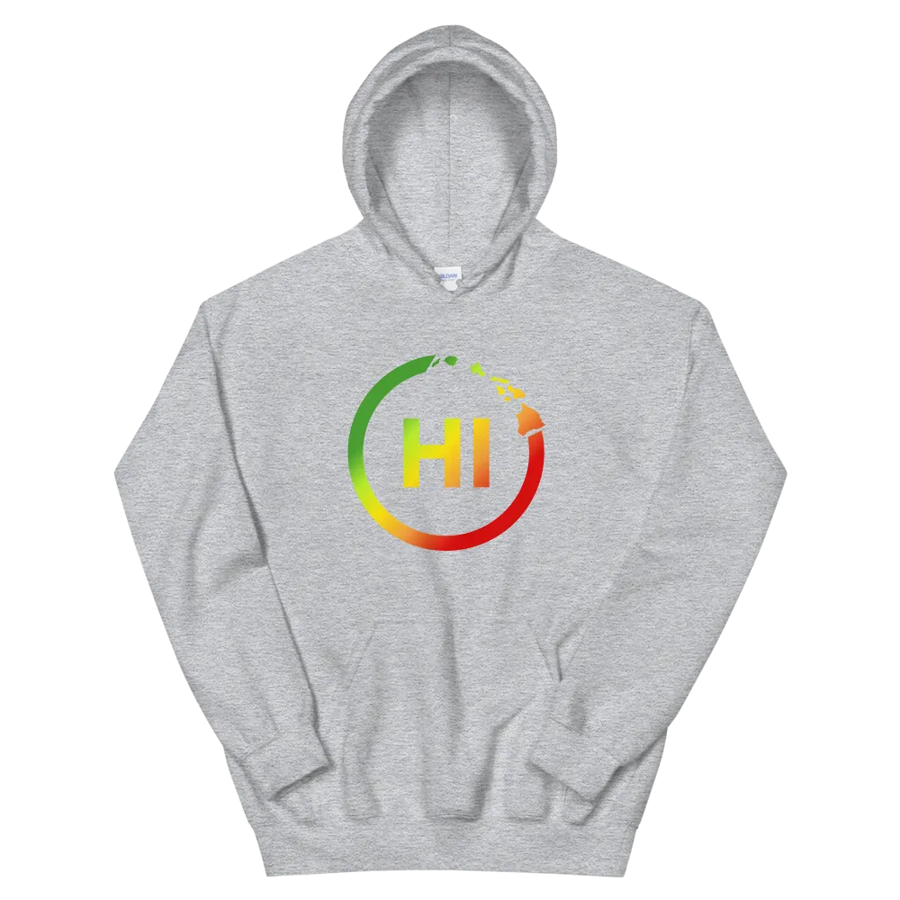 Hawaiian Islands Rings - HI - Kanaka Maoli color fade *ADULT HOODIE*