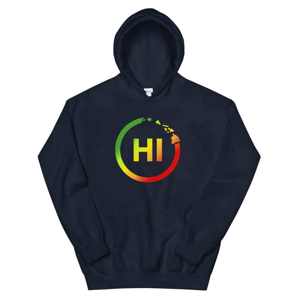 Hawaiian Islands Rings - HI - Kanaka Maoli color fade *ADULT HOODIE*