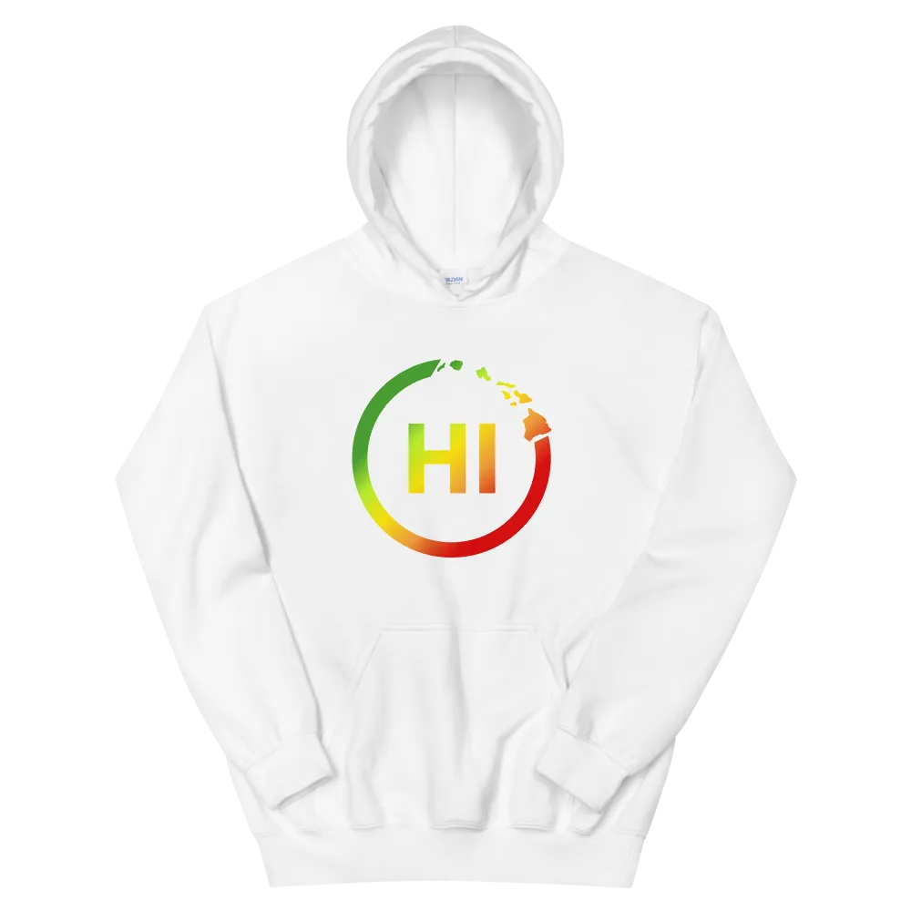 Hawaiian Islands Rings - HI - Kanaka Maoli color fade *ADULT HOODIE*