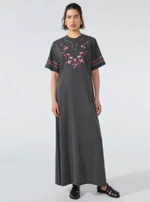 Hayley Menzies Maya Embroided Maxi T Shirt Dress