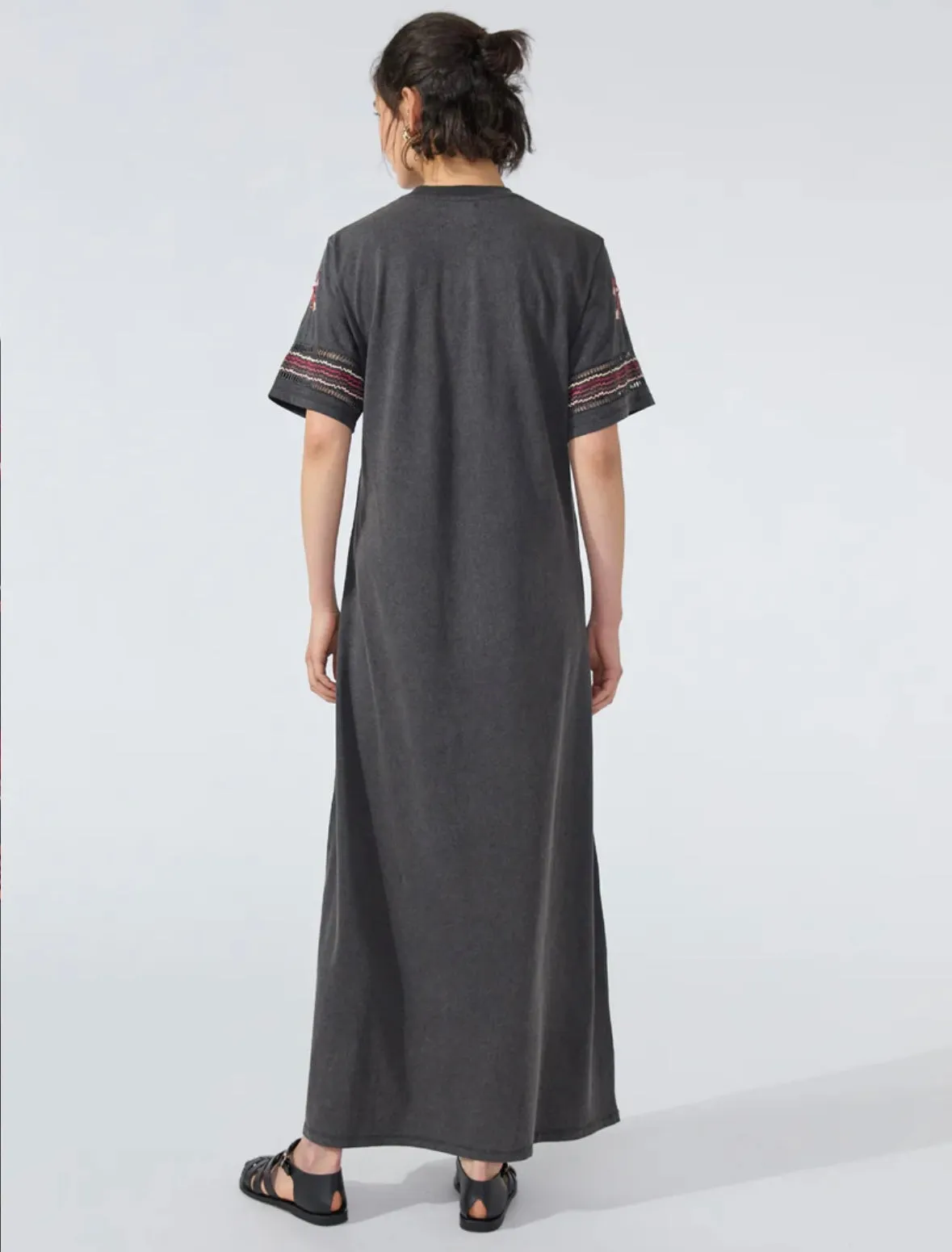 Hayley Menzies Maya Embroided Maxi T Shirt Dress