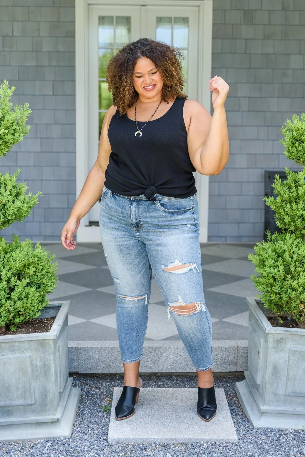 Hazel Blues® | Hi-Rise Destroyed Slim Fit Jeans