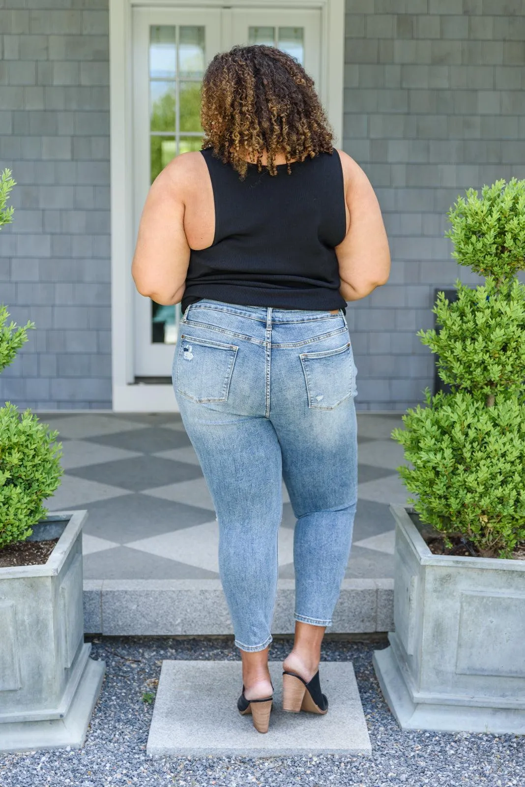 Hazel Blues® | Hi-Rise Destroyed Slim Fit Jeans