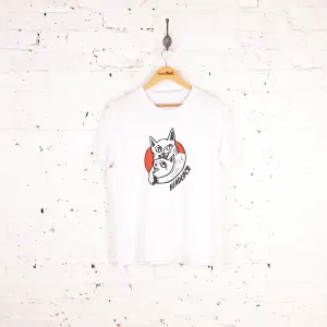 Headlock Cats Rocker Organic Cotton T Shirt - White - S/M/L/XL