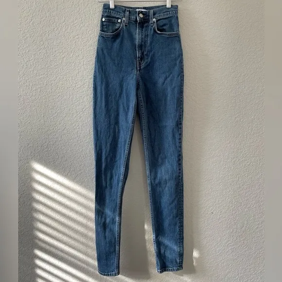Helmet Lang Femme Hi Spikes High-Rise Slim-Leg Jeans Size 25