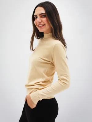 High-Neck Knit Sweater