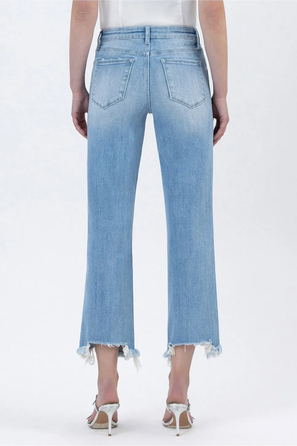 High Rise Distressed Crop Jeans