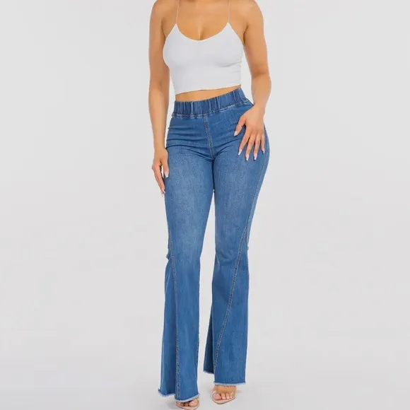 High waist curvy flare jeans