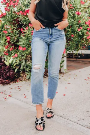 Hollis Hi-Rise Slim Straight Crop Jeans