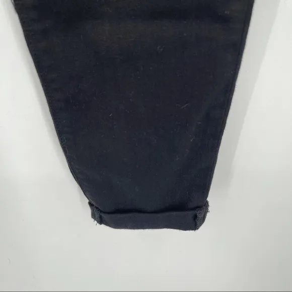 Hudson Harkin Crop Super Skinny Cuffed Black Jeans​