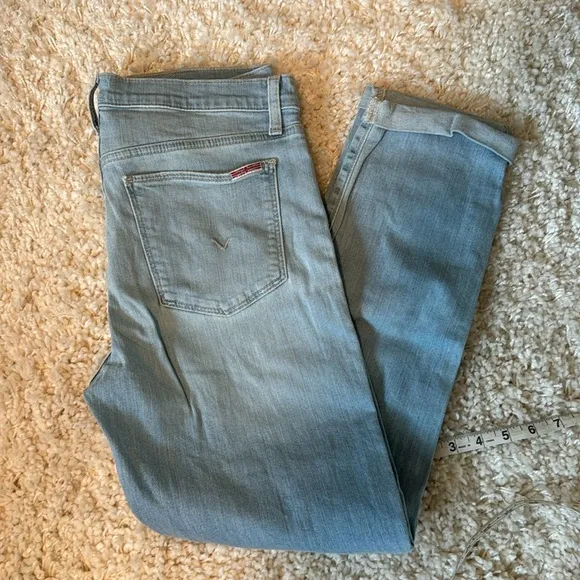 Hudson Womens Stretch Mid Rise Slim Boyfriend Natalie Denim Jeans Blue Size 27