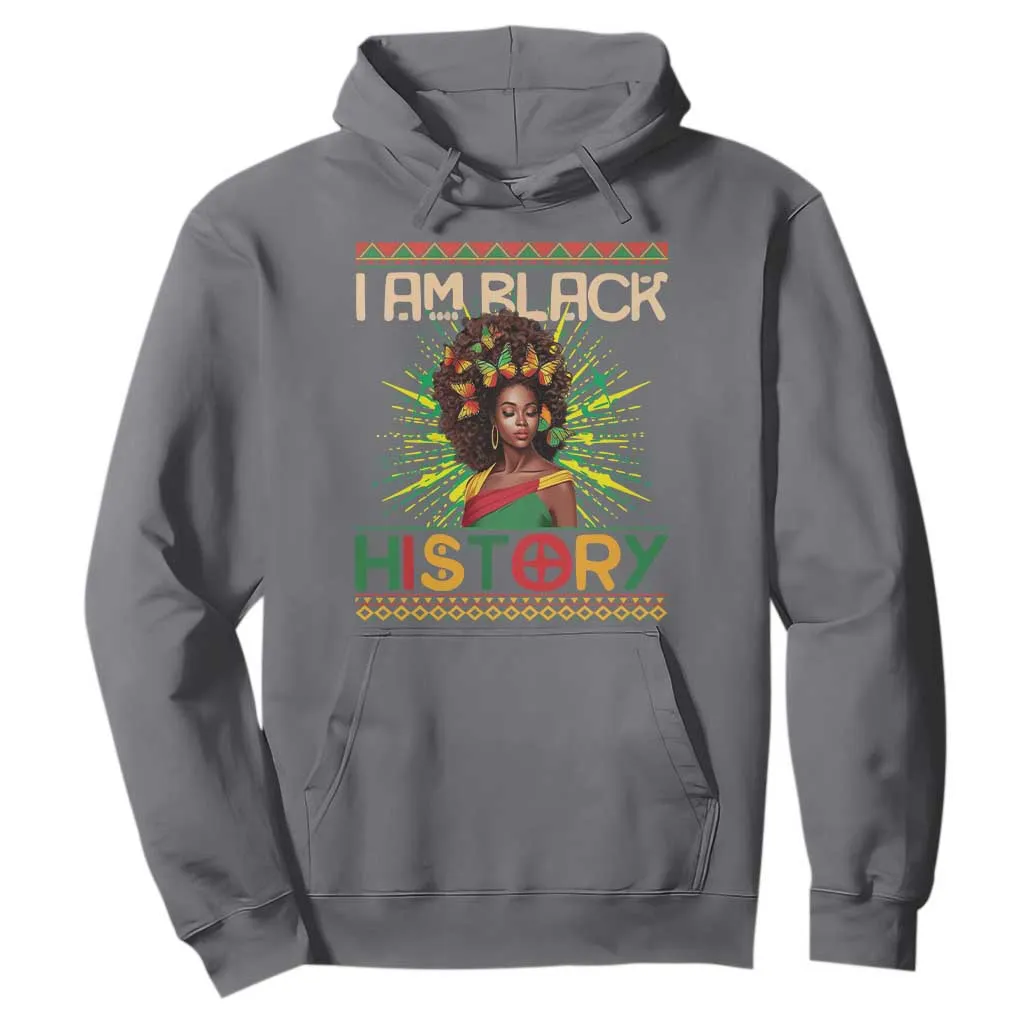 I Am Black History Hoodie African American Women Pretty Butterfly TS09