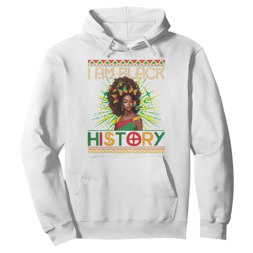 I Am Black History Hoodie African American Women Pretty Butterfly TS09