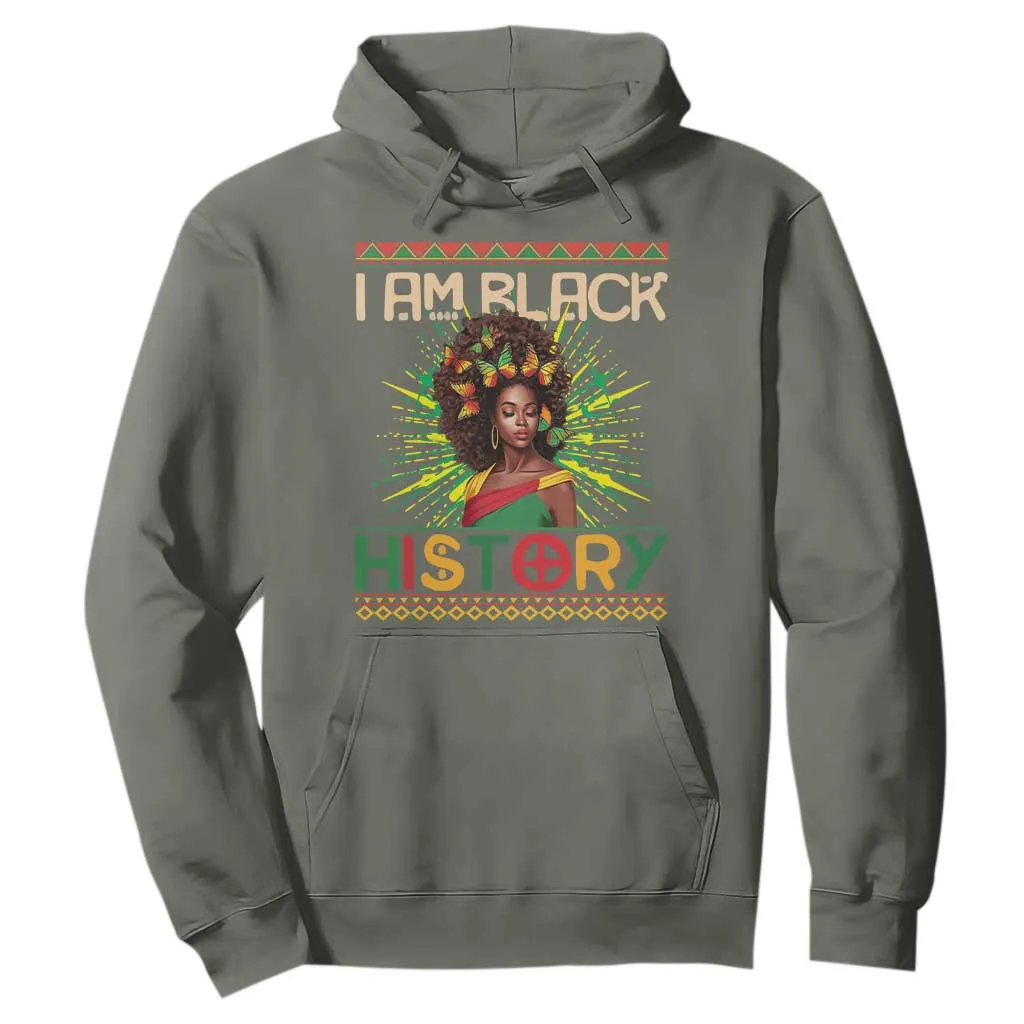 I Am Black History Hoodie African American Women Pretty Butterfly TS09