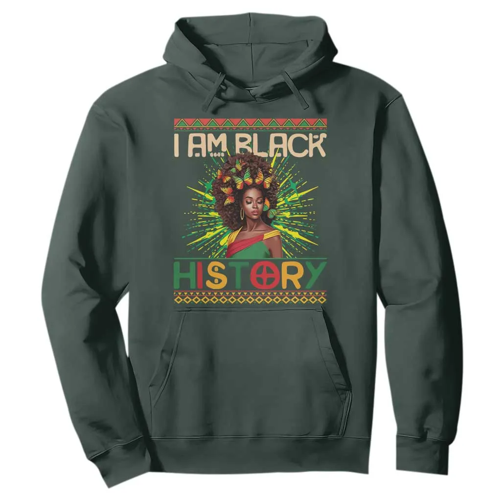 I Am Black History Hoodie African American Women Pretty Butterfly TS09