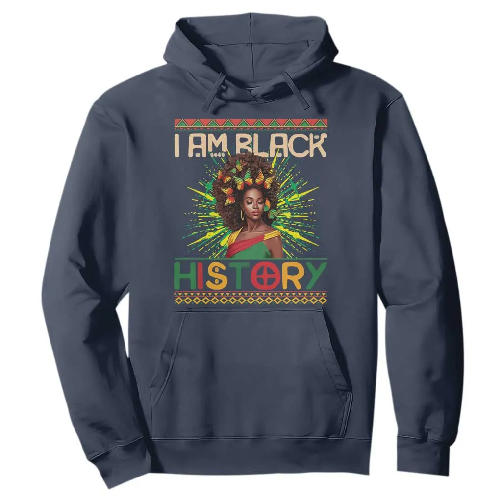 I Am Black History Hoodie African American Women Pretty Butterfly TS09