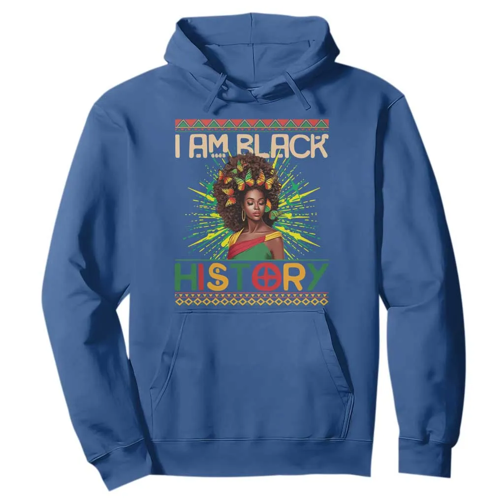 I Am Black History Hoodie African American Women Pretty Butterfly TS09