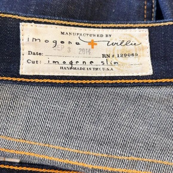 Imogene   Willie Dark Denim Slim Cut Jeans