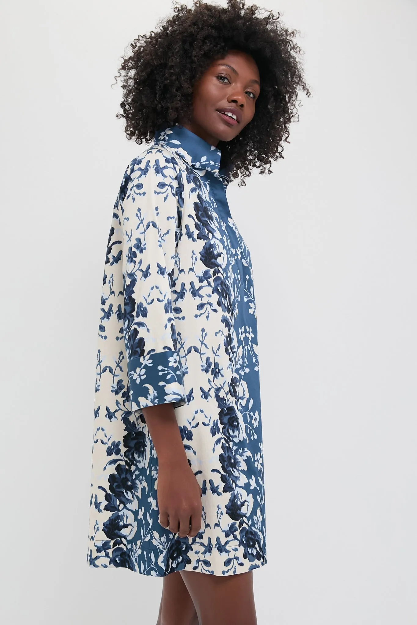 Indigo Reflection Stretch Cotton Megan Dress