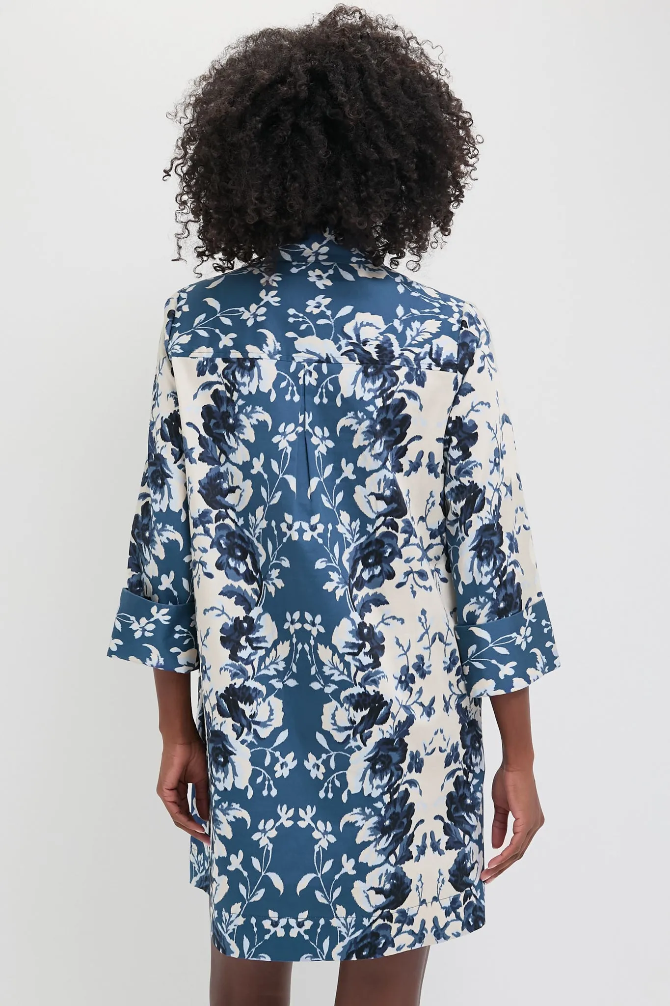 Indigo Reflection Stretch Cotton Megan Dress