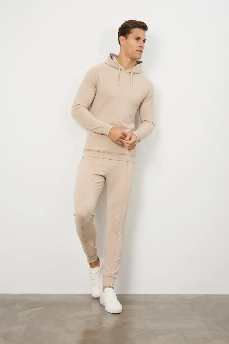 Interlock Hoodie Sweat in Stone