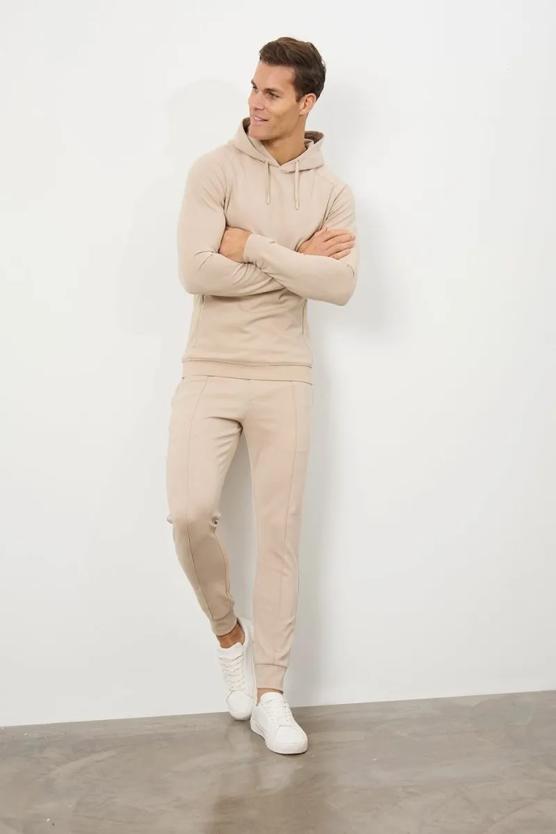 Interlock Hoodie Sweat in Stone