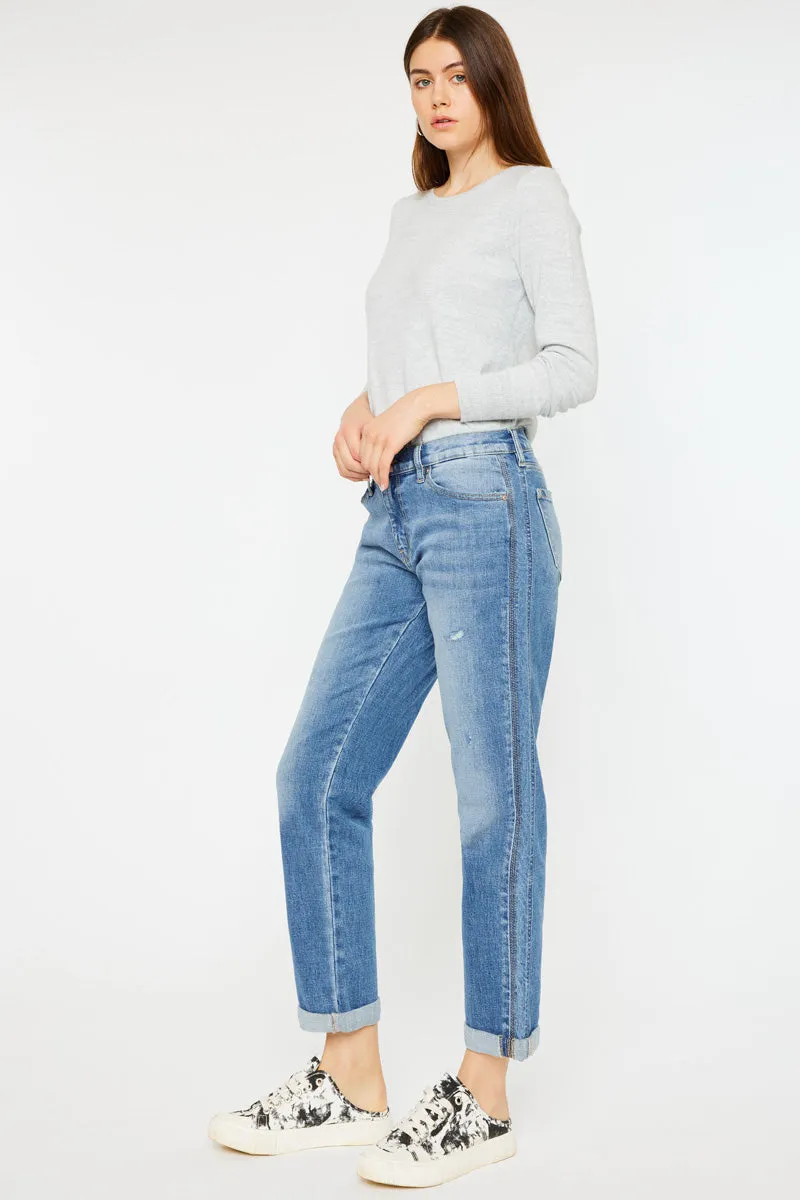 Isa Mid Rise Slim Boyfriend Jeans