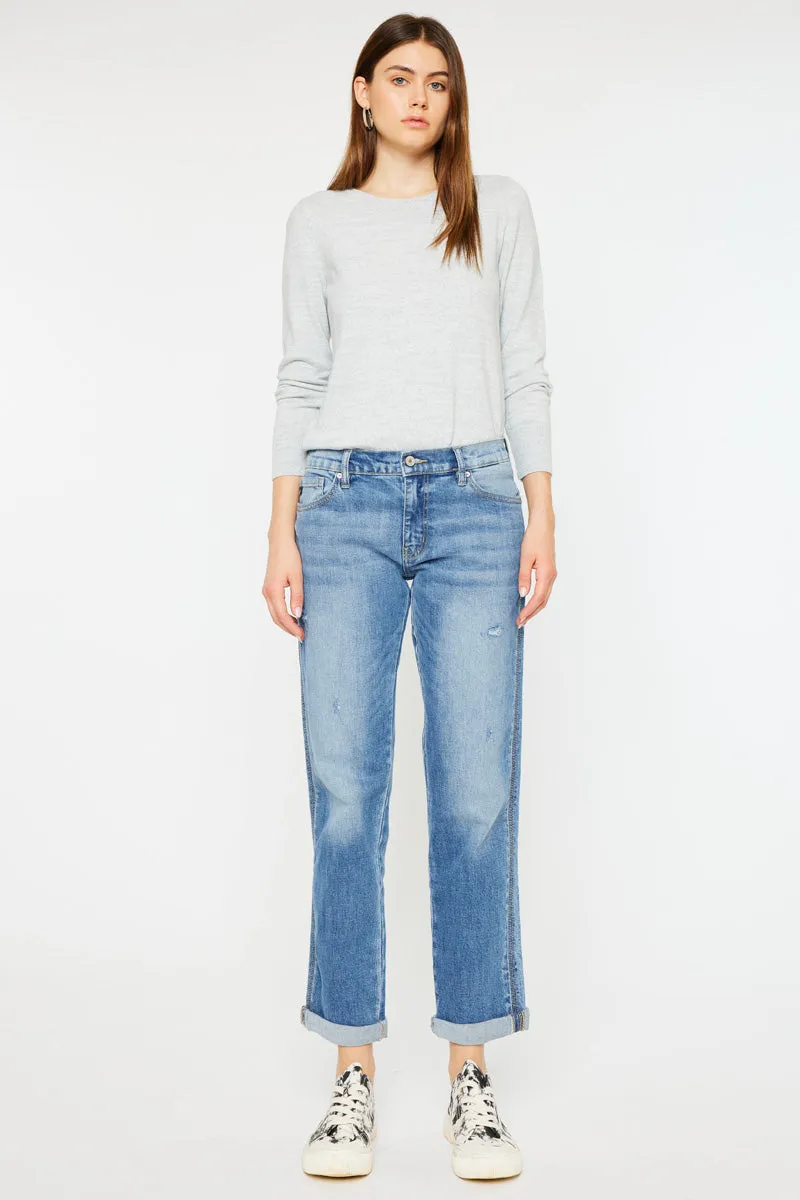 Isa Mid Rise Slim Boyfriend Jeans