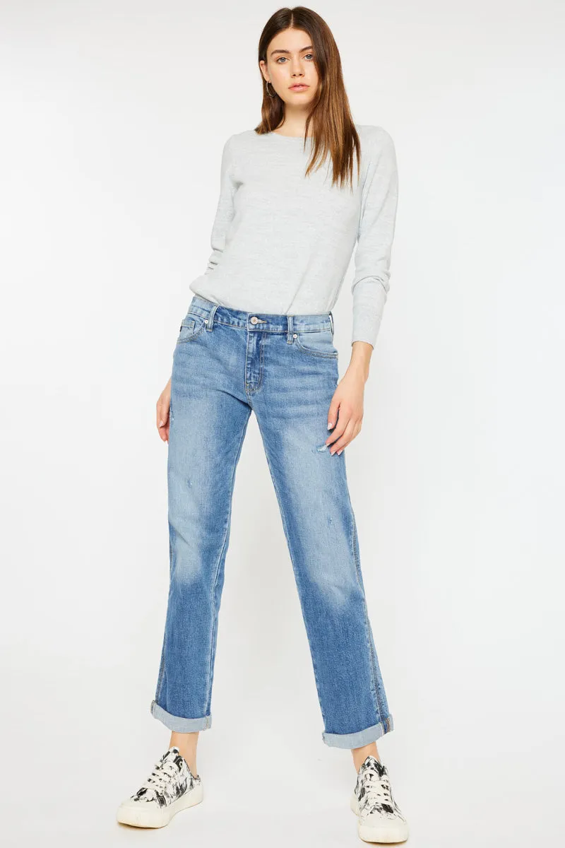 Isa Mid Rise Slim Boyfriend Jeans
