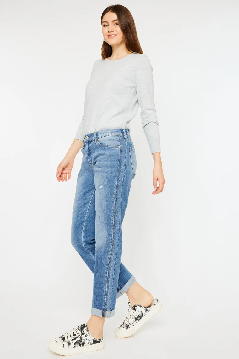 Isa Mid Rise Slim Boyfriend Jeans