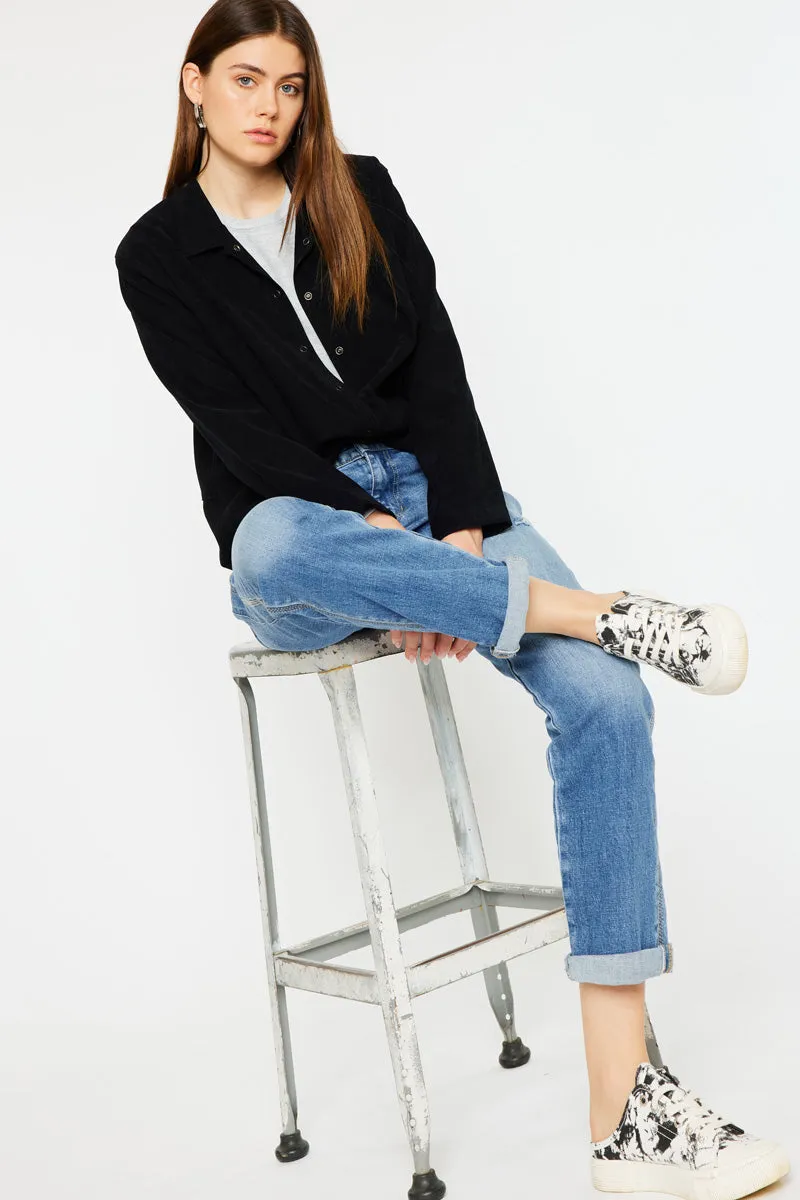 Isa Mid Rise Slim Boyfriend Jeans