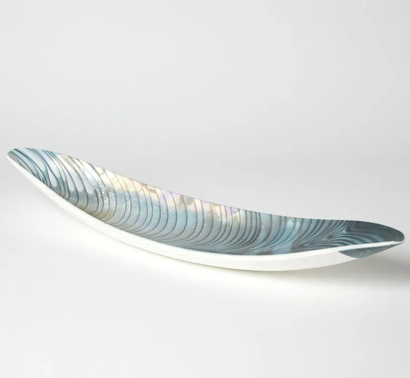 Ivory Turquoise Feather Swirl Murano Glass Collection - Global Views