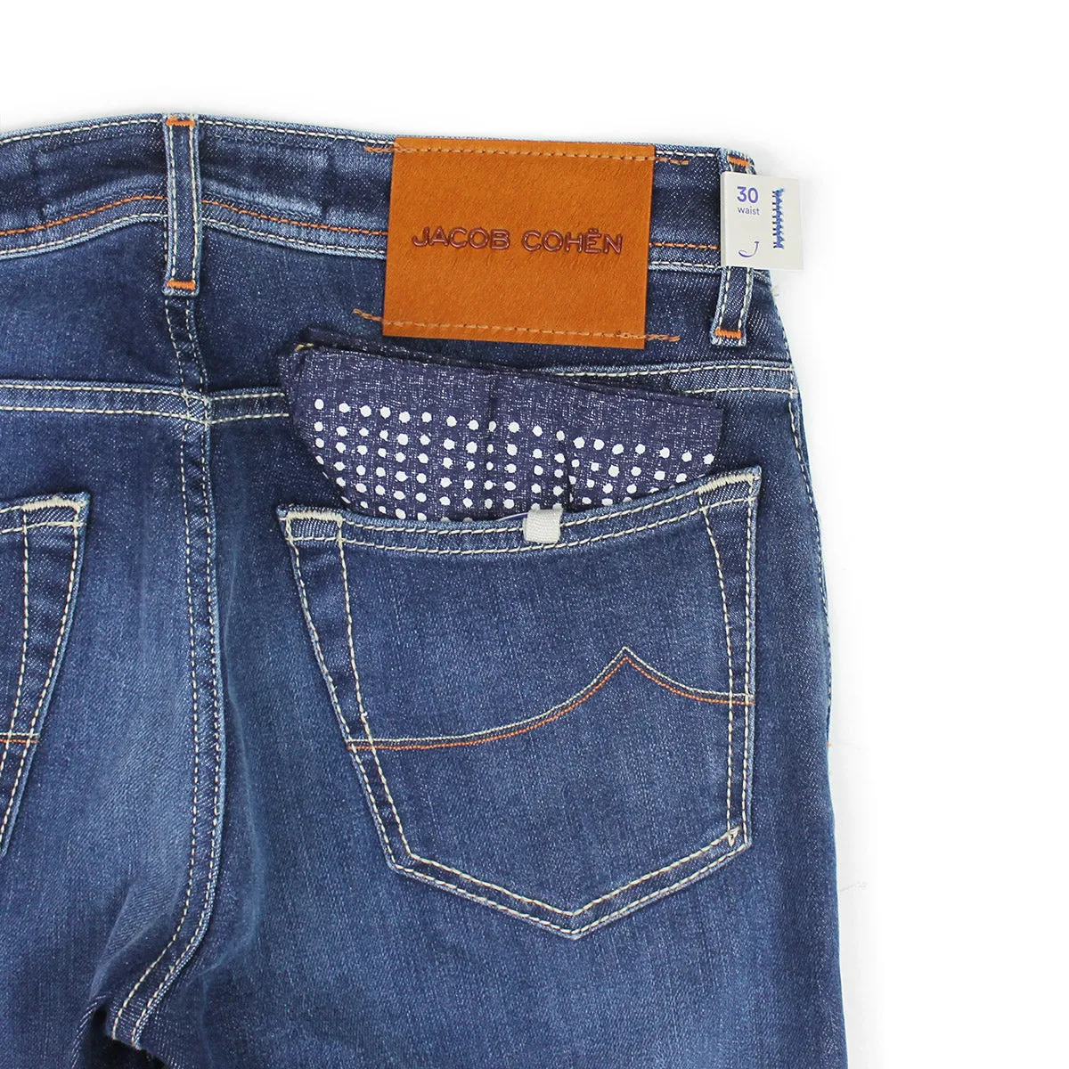 Jacob Cohen - J622 Comf Tan Badge Jeans in Mid Wash