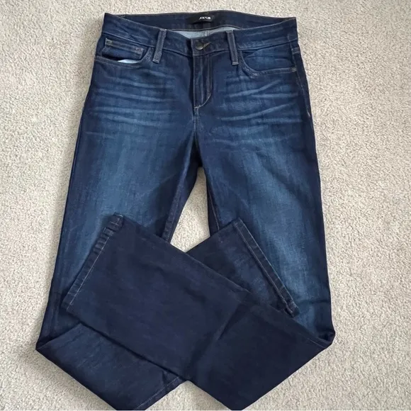 Joe’s Jeans Slim Fit Mini Boot Cut Jeans in Nevaeh Wash / Dark Medium Blue Wash