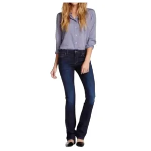 Joe’s Jeans Slim Fit Mini Boot Cut Jeans in Nevaeh Wash / Dark Medium Blue Wash