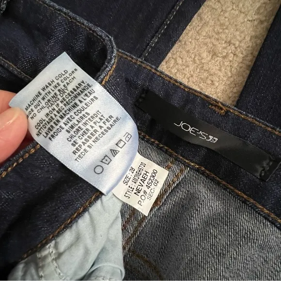 Joe’s Jeans Slim Fit Mini Boot Cut Jeans in Nevaeh Wash / Dark Medium Blue Wash