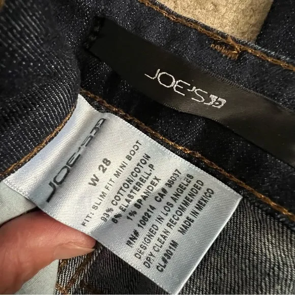 Joe’s Jeans Slim Fit Mini Boot Cut Jeans in Nevaeh Wash / Dark Medium Blue Wash