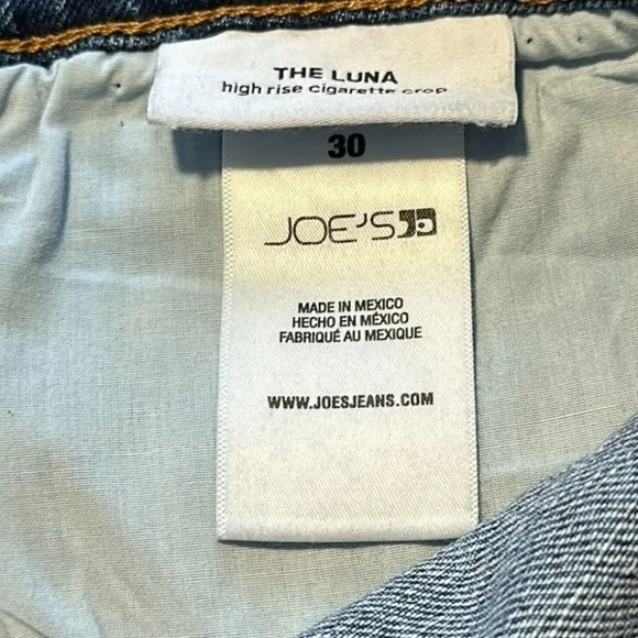 Joe’s Jeans The Luna High Rise Cigarette Crop Focus Womens 30 Distressed Vintage