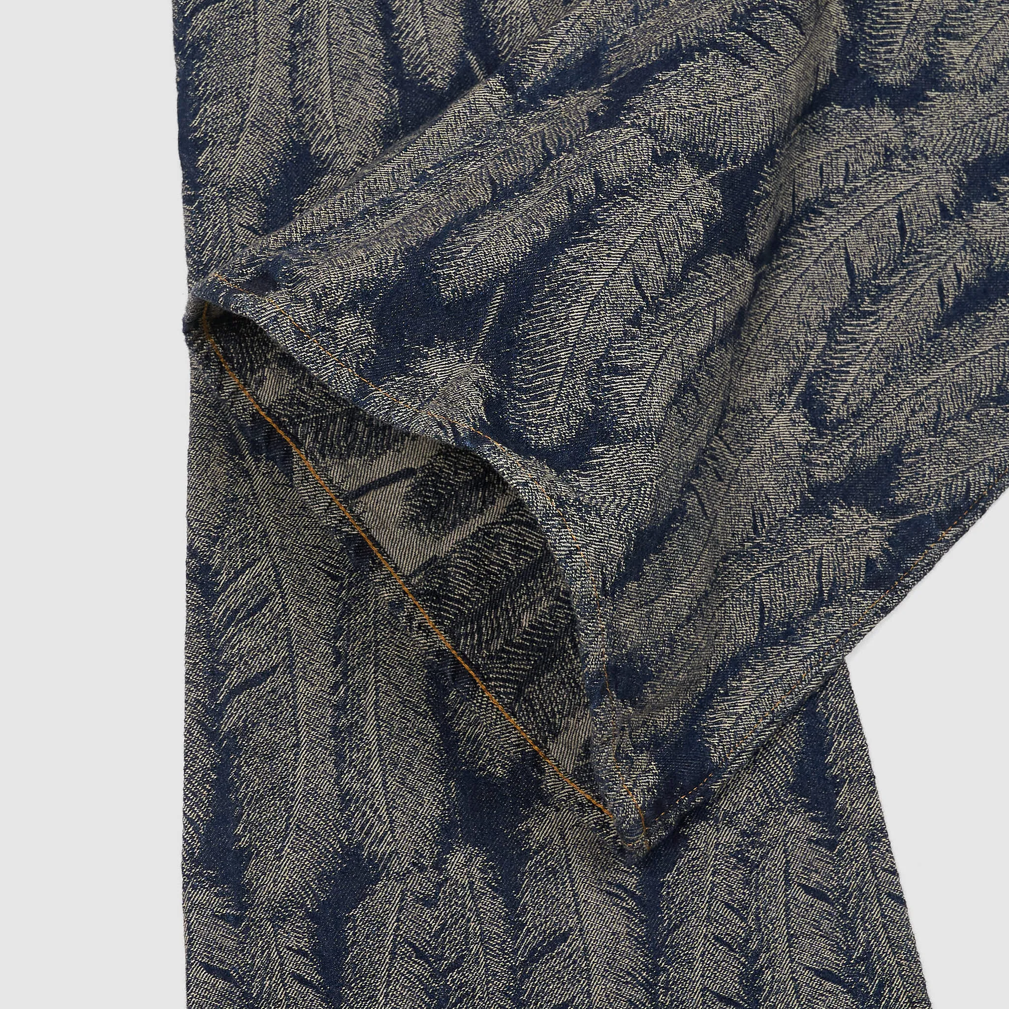 Kapital 5-Pocket Okabellbo Flared Feather Jacquard Boot Cut Jeans